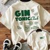Streetwear Spiaggia Estate Harajuku T-shirt Gin Tonic Club Stampa Grafica Tee Casual Manica Corta Girocollo Top Vacanza Tee