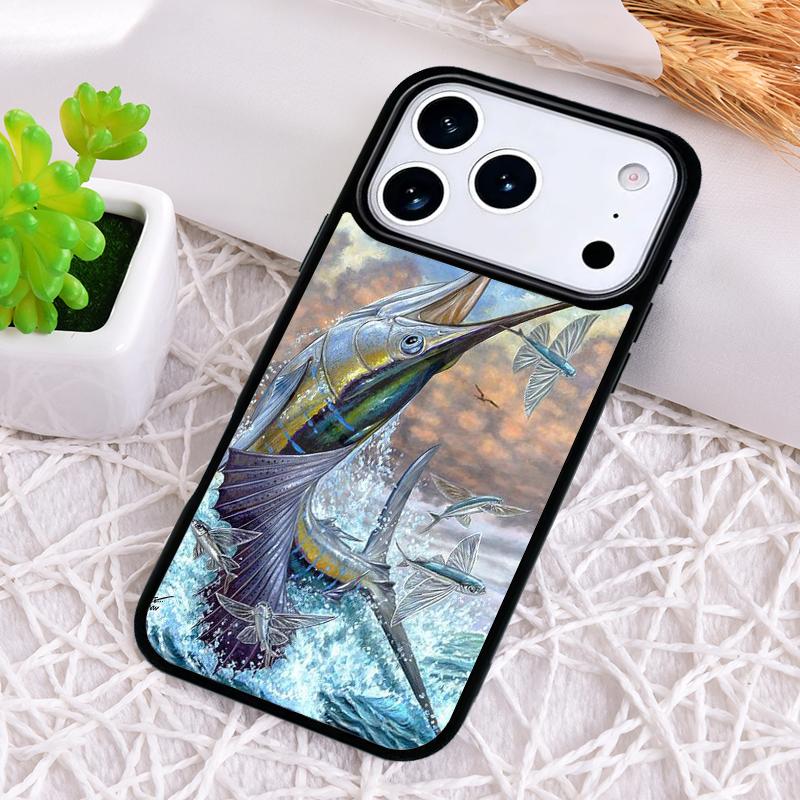FISHING 3 RODS BY LAKE fish Colored Phone Case for iPhone 17 Air 16 15 11 12 14 13 Pro Max Shockproof Cover