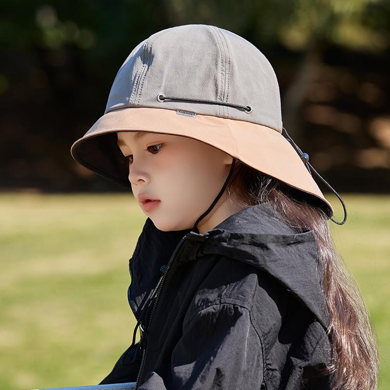 Summer Ice Silk Children'S Sunshade Basin Hat Sunscreen Bucket Hat Outdoor Boys And Girls Mountaineering Hat Thin Sun Hat