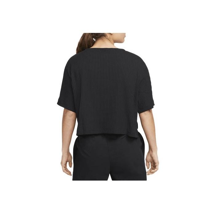 Nike Logo Print Cropped Round Neck Fitted Short Sleeve T-Shirt Women Tops Black DV7871-010