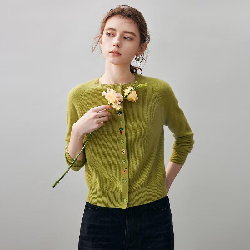 Komom Boka Women's Round Neck Cashmere Cardigan Sweater