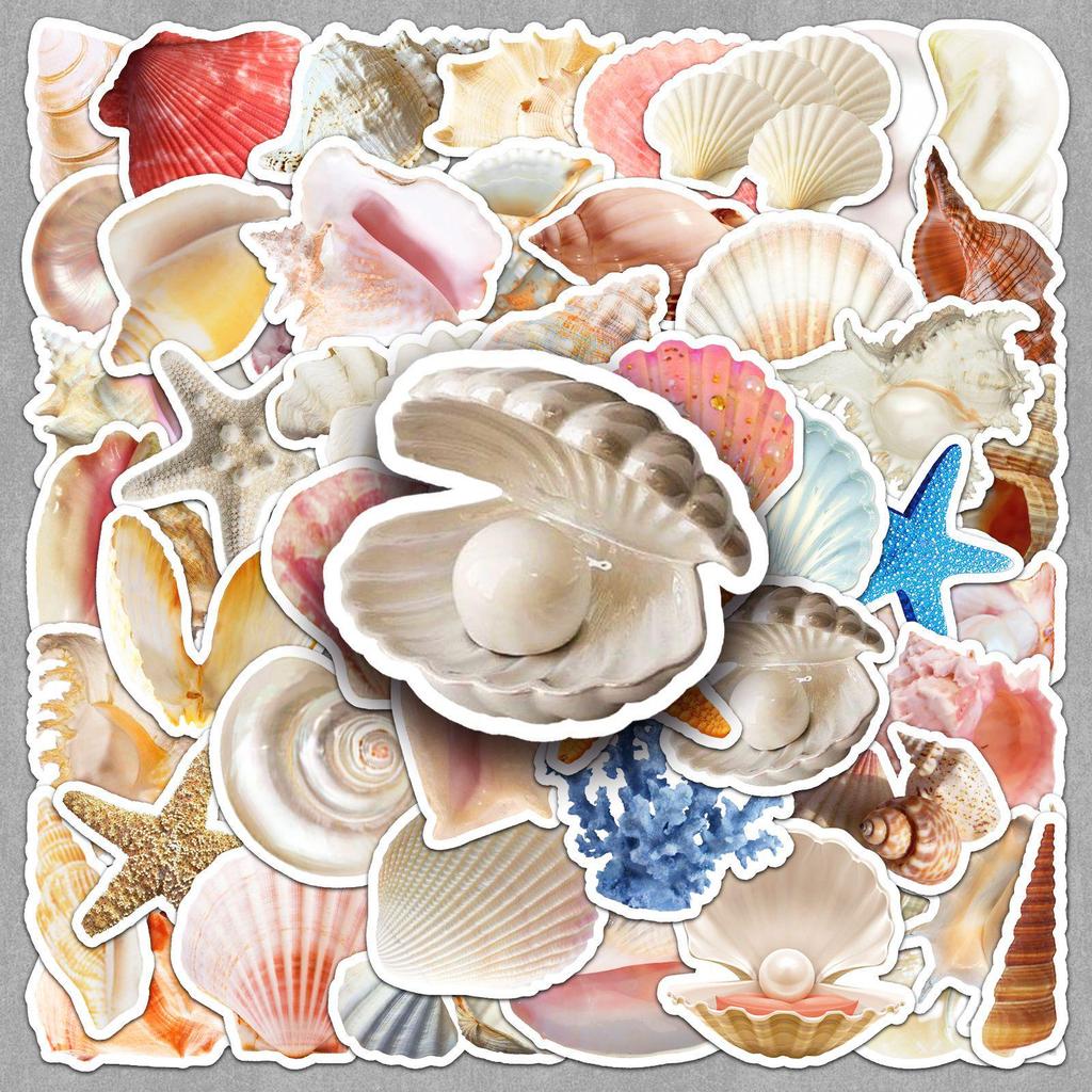 50 Sheets of Cartoon Animal Shell Stickers - INS Style for DIY Tablets & Journals