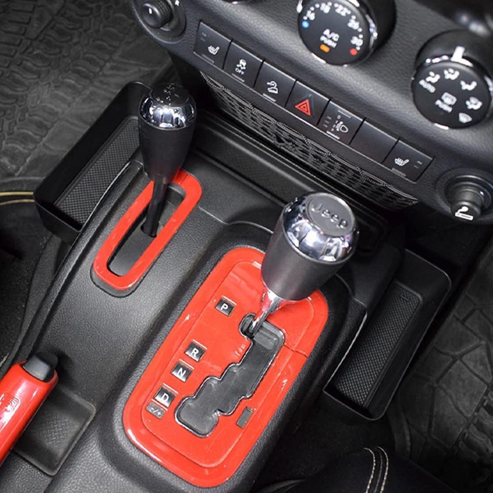 Car Gear Shift Side Storage Box Organizer Tray Container for Jeep Wrangler JK 2026 Interior Accessories