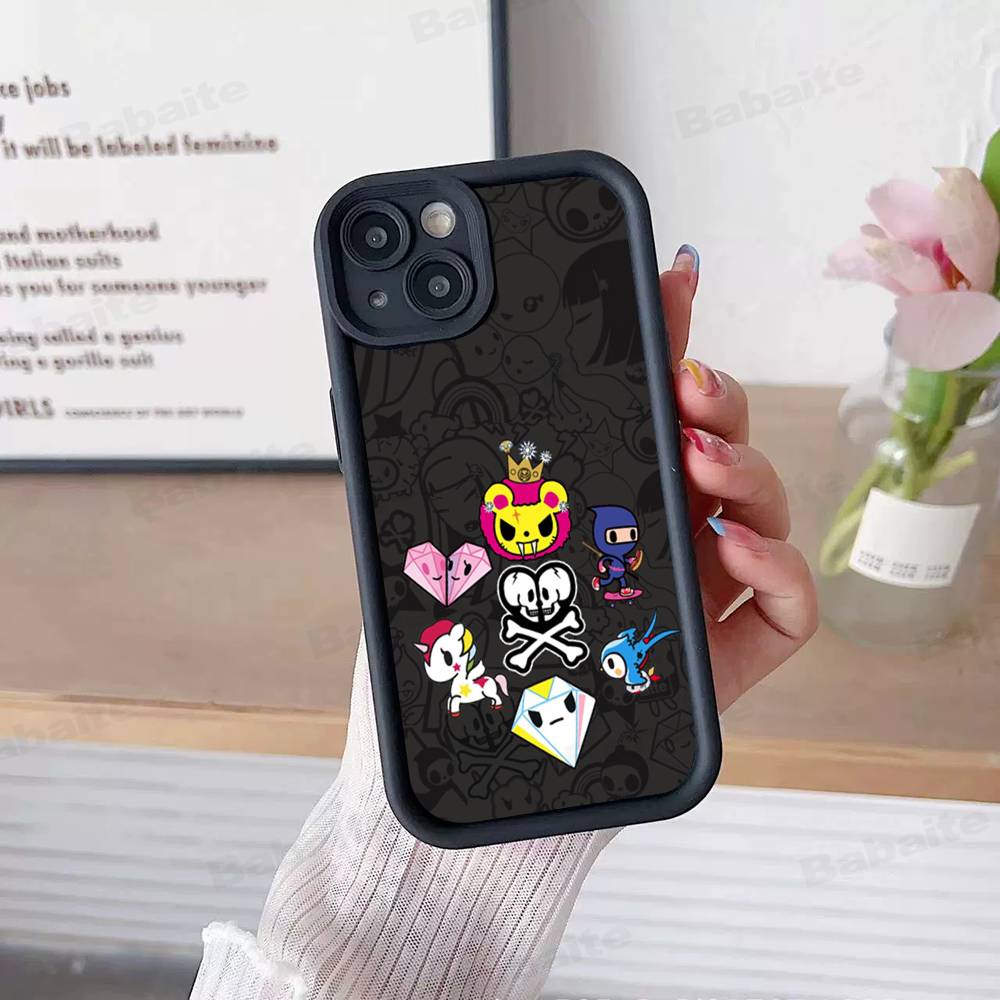 Japan Tokidoki For IPhone 17 Pro Max 16 15 14 13 12 11 Plus Black Soft Phone Cover