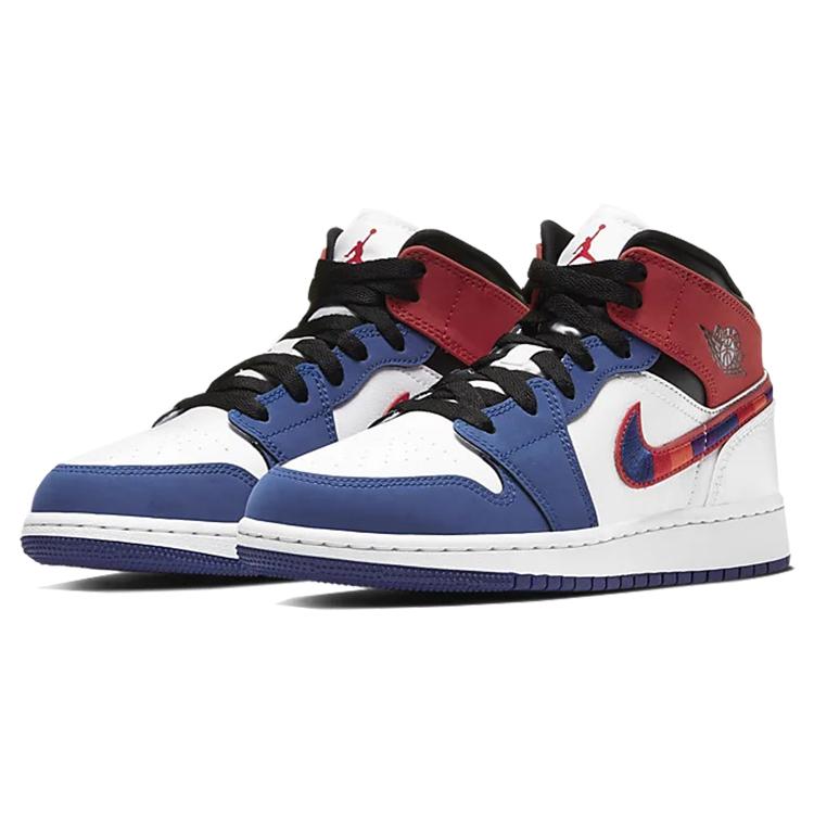 New Jordan 1 Mid Rush Blue University Red GS BQ6931-146