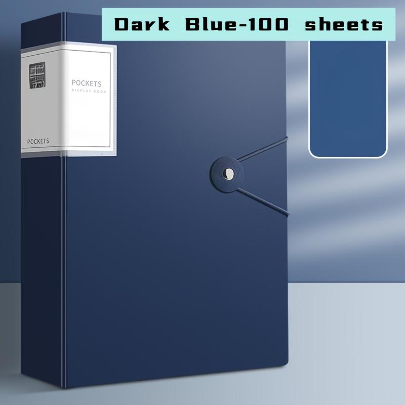100-Pocket Expandable A4 File Folder - Waterproof & Dustproof Document Organizer with Elastic Closure for Office/Home