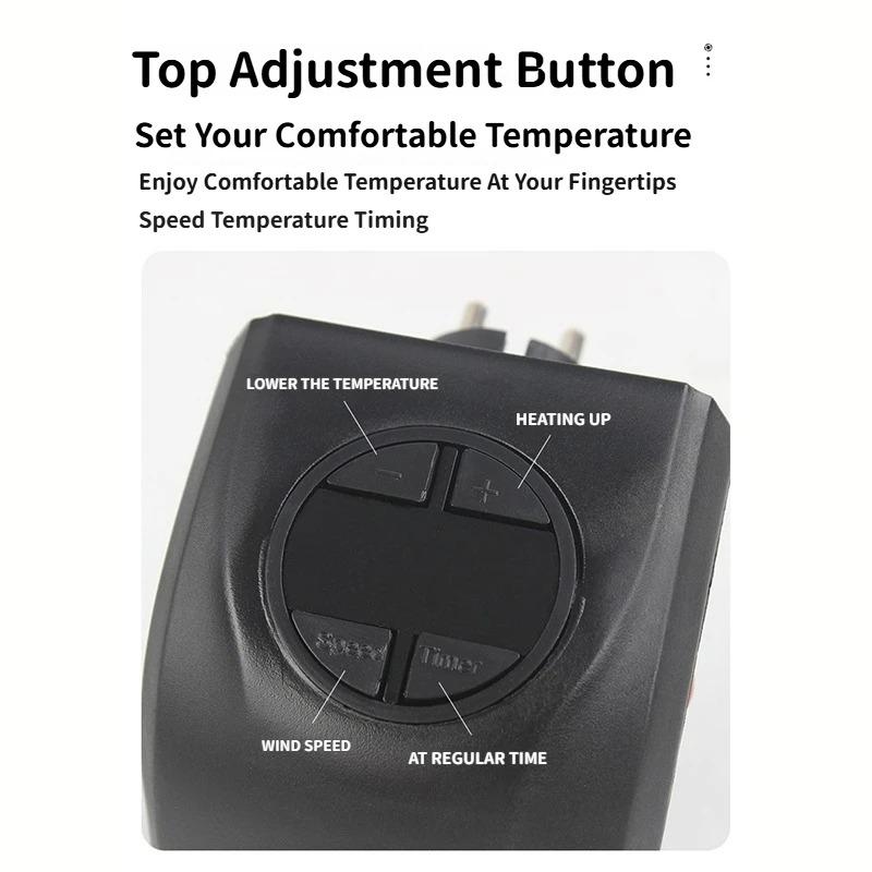 Mini Portable Electric Fan Heater Wall Plug-In with Thermostat for Home Office Desk Warmer Heating Stove