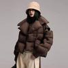 Jaqueta Puffer de Inverno Feminina Casaco Curto de Penas Streetwear Parkas Quentes Mangas Outwear