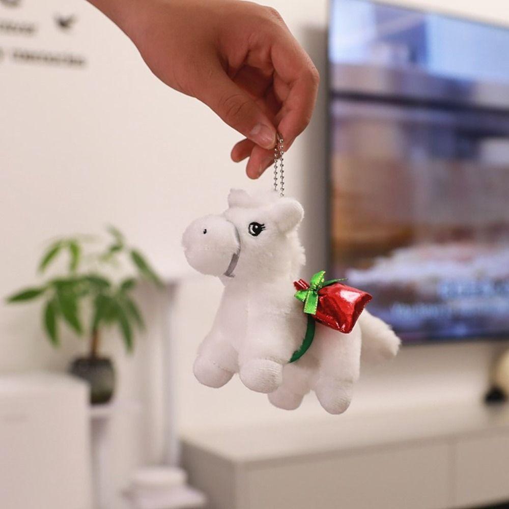 Mascot Cartoon Animal Stuffed Doll PP Cotton Chinese Horse Plush Keyring Festive Decor