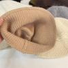 Autumn and winter wool patch fashion knitted bucket hat solid color warm simple bucket hat