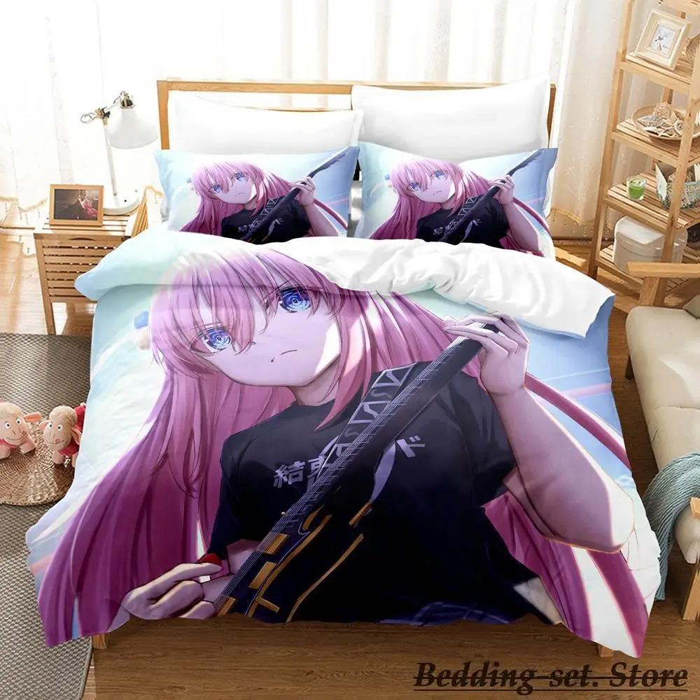 Gotou Hitori Bedding Set Single Twin Full Queen King Size Bed Set Adult Kid Bedroom Duvetcover Sets Anime parure de lit Bed