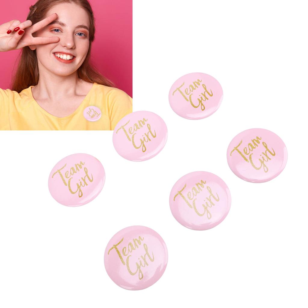 10Pcs Gender Reveal Button Pins Tinplate Baby Shower Party Favors Decoration Supplies