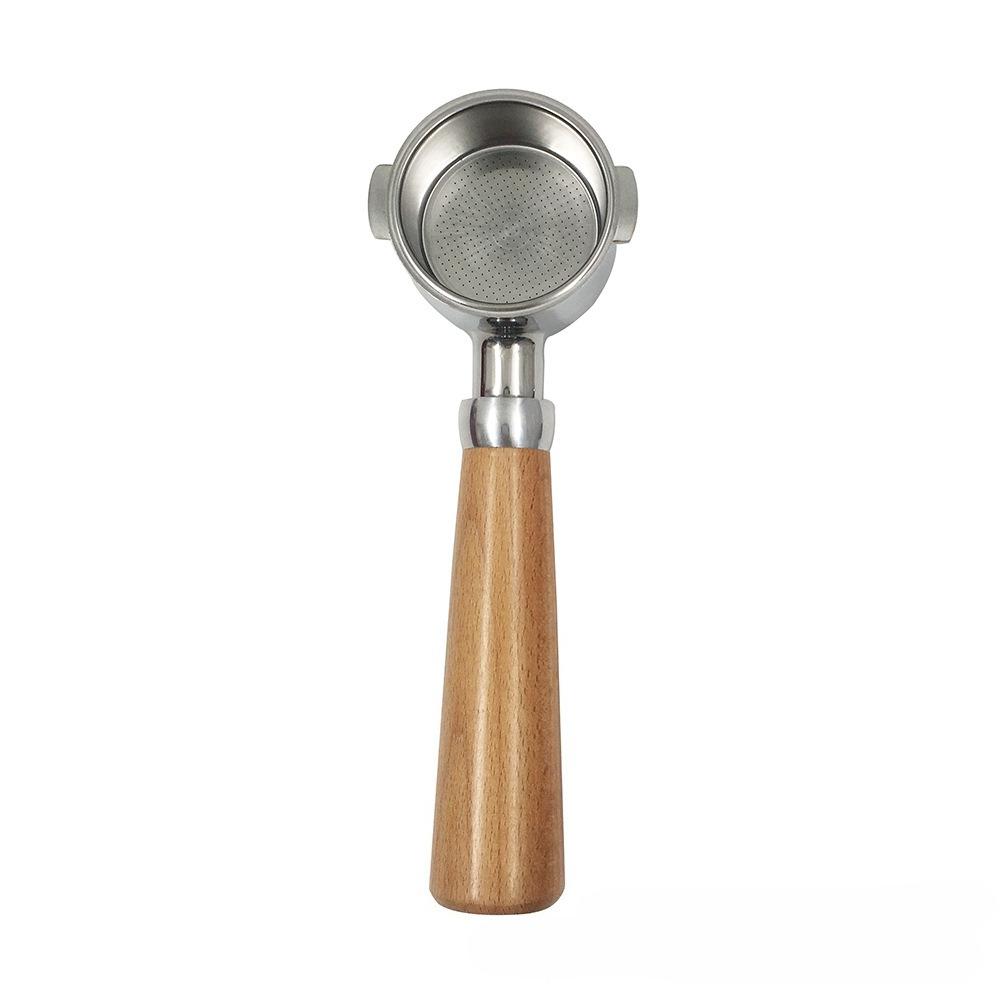51mm Stainless Steel Bottomless Portafilter, Wooden - Handled, For De'Longhi 311GR-310GR/EC0310 Espresso Brewing Accessory