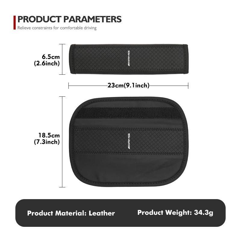 Leather Car Seat Belt Cover Shoulder Protection Strap Pad For Mercedes Benz AMG W204 W205 W203 W211 W201 W210 W108 W124 W126 VA3