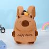 Thickened Cartoon Animal Daypack PP Cotton Large Capacity School Bag Capybara Plush Backpack  Gifts