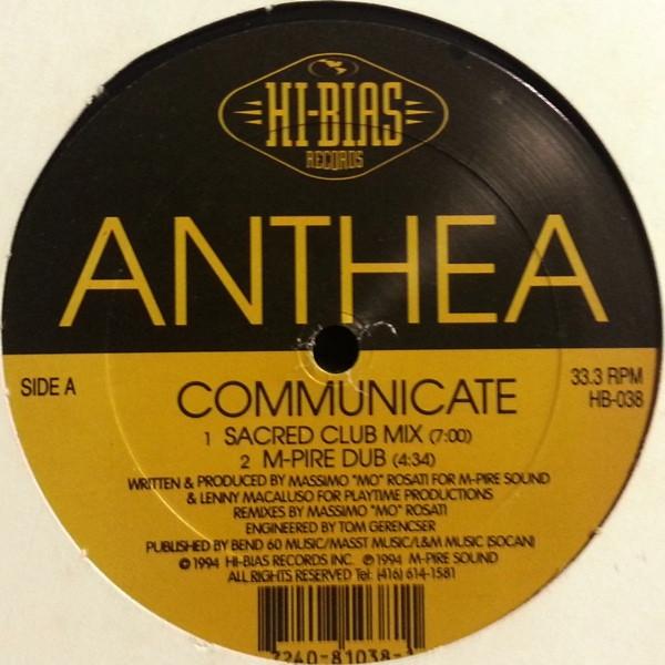 

12inch Record ANTHEA 3 Communicate HB038 HiBias Records 1994 US Dance Electronica Used