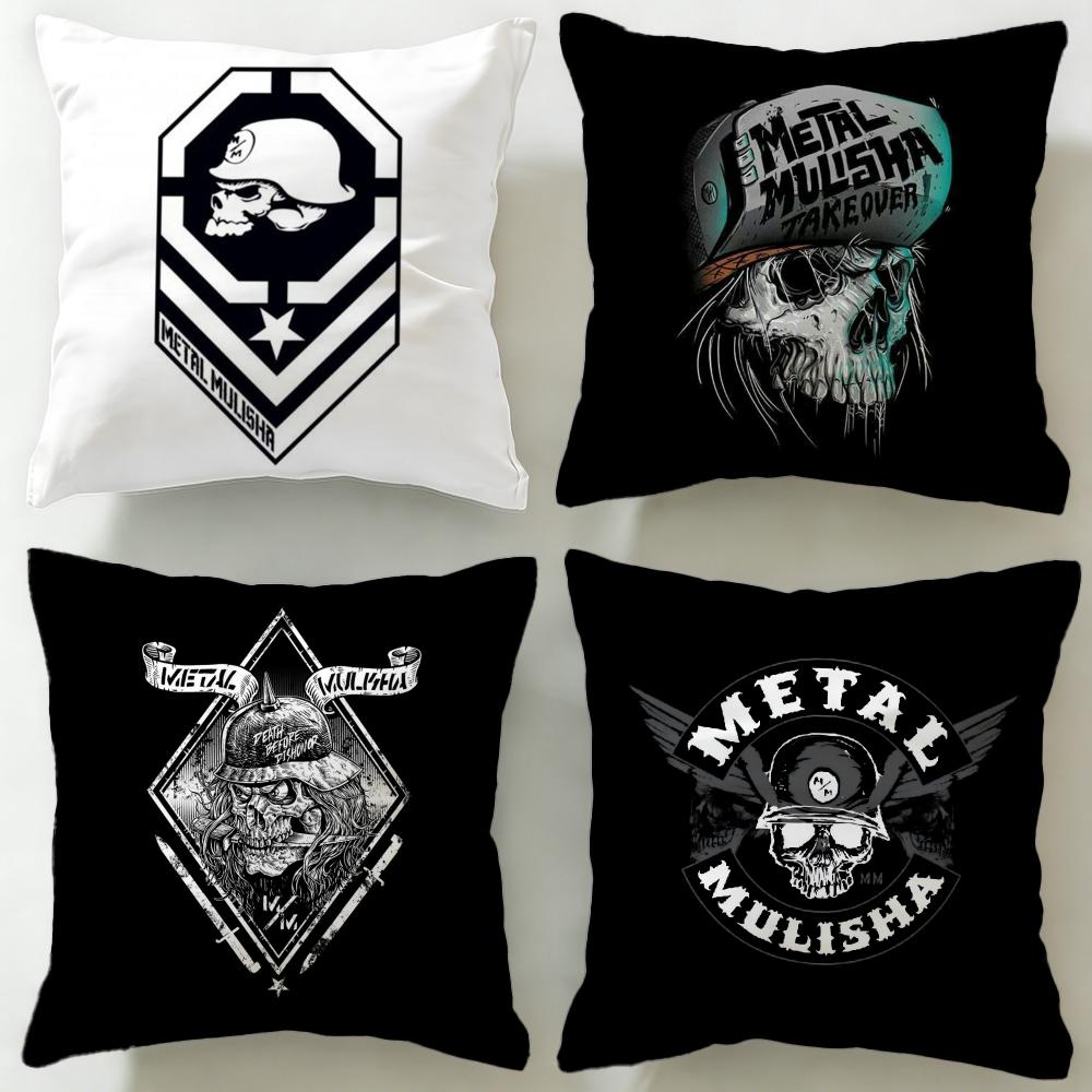 Classic Brand Metal Mulisha Cushion Cover Soft & Easy-Wash Pillow Case – Versatile for Couch, Bed, Travel and Office