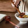 Japanese Retro Wooden Soup Ladle - Long Handle, High-Value Design, Practical for Hot Pot & Ramen