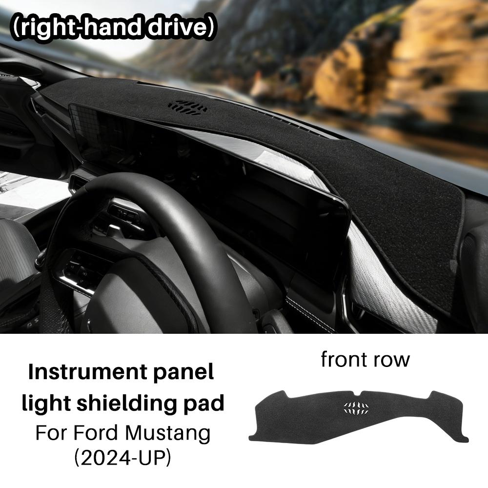 Flannel Dashmat For Ford Mustang Dark Horse EcoBoost GT S650 2024 2025 2026 Car Sunshade Anti-UV Carpet Pad Non-slip Dashboard