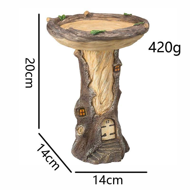 Animal  Wooden Stake Statue Resin Bird Feeder Garden Decoration Raccoon Fox Dog Sculpture Crafts Home Courtyard Ornaments