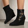 Print Wedges Women Suede Ankle Snow Boots High Heels Shoes 2025 Trend Winter New Sexy Chelsea Boots Elegant Pumps Mujer Botas