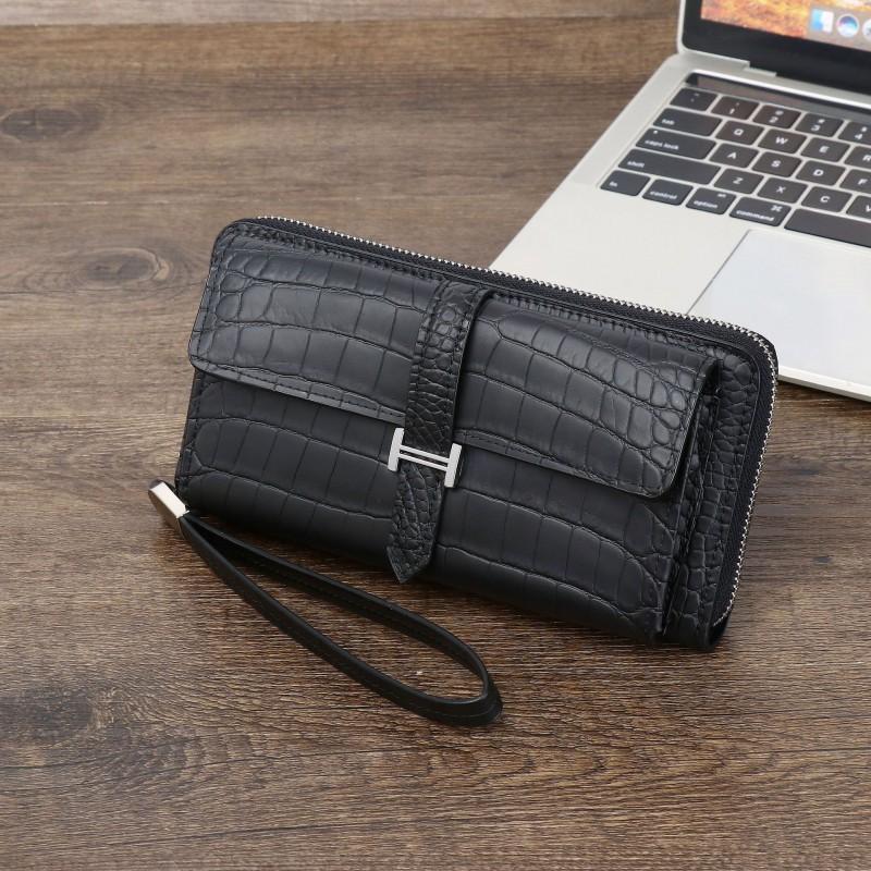New Crocodile Belly Pattern Handbag Multi Functional Card Slot Large Capacity Wallet Mobile Phone Bag Trendy 20x5x10
