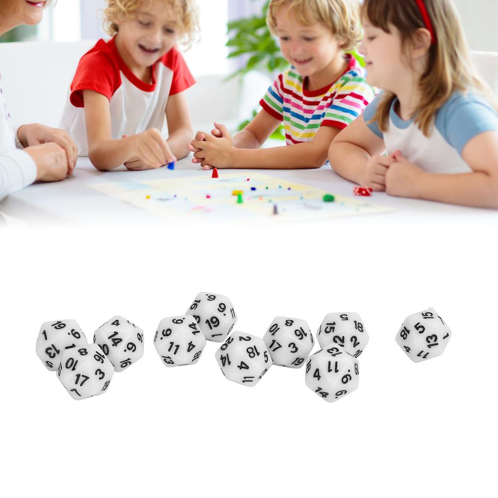 10PCS Polyhedral Dice Set Plastic Lightweight 20 Sided Dice for Role Playing Table Games