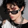 Punk Rivet Small Square Frame Sunglasses Square Jelly Transparent Color Frame Fashion Street Style Denim Punk Sunglasses