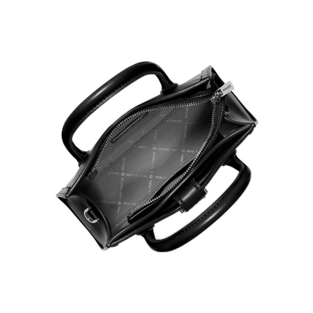 Michael Kors MK Gabby Silver Letter Logo Lock Back Pocket Zipper Closure Handbag Women Handbags Black 35S3S5GS5O-001