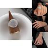 Elegant Gender-neutral Korean Style Hollow Mesh Ball Ring For Women Modern Copper Accessory