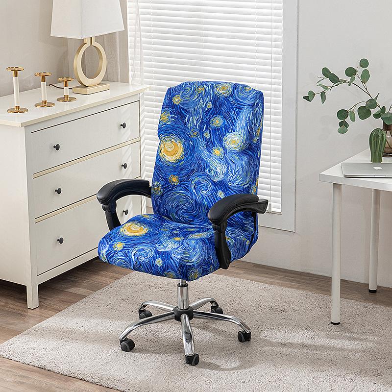 Neue Farbe Büro Reißverschluss Stuhlbezug Drehbar Computer Hotel Stuhlbezug Einteilig Armlehne Elastisch Chefsesselbezug