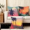 Tropical Scenery INS Cushion Cover Plush Fabric Soft DoubleSided Printed Sofa Warm Winter Home Child Gift Pillow Case