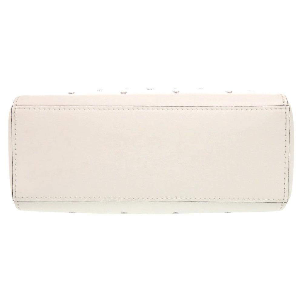 Used AUTHENTIC JIMMY CHOO 2WAY BRIA Star Studs Tote Bag White Leather