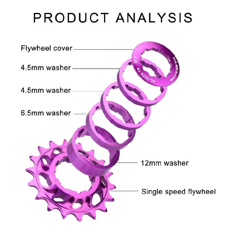 18T Single Speed Aluminum Alloy Cog Bike Freewheels High Strength 18T Single Speed Cog Bicycles Sprocket  Freewheels