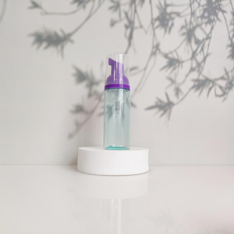 60ml Portable Transparent Green Facial Cleanser Foaming Bottle