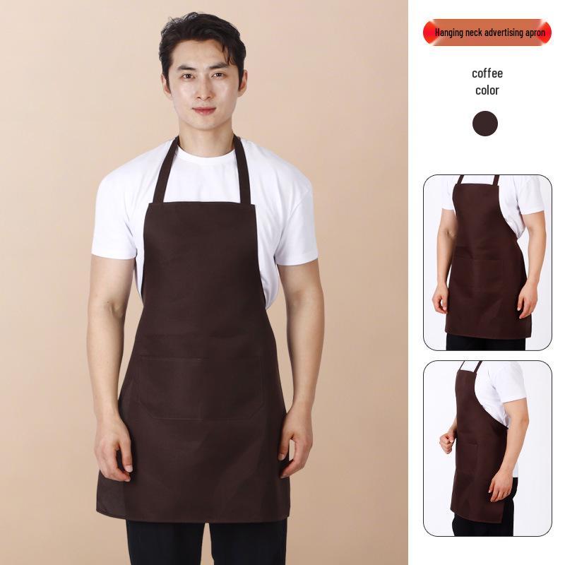 Oxford Peach Skin Velvet Apron: Hanging Neck, Restaurant & Cafe Uniform