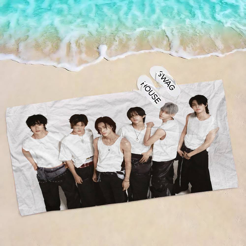 Kpop RIIZE Anime Strand Handtuch Weiches Saugfähiges Waschlappen Kindergeschenke Für Kinder Reisen Camping Fitnessstudio