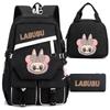 New Labub Children's School Bag Backpack Lunch Bag Pencil Case Three-piece Set