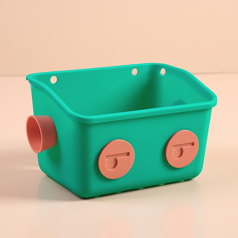 Bedside Hanging Basket Storage Basket No Punching Dormitory Plastic Bedside Storage Basket Foldable зелёный
