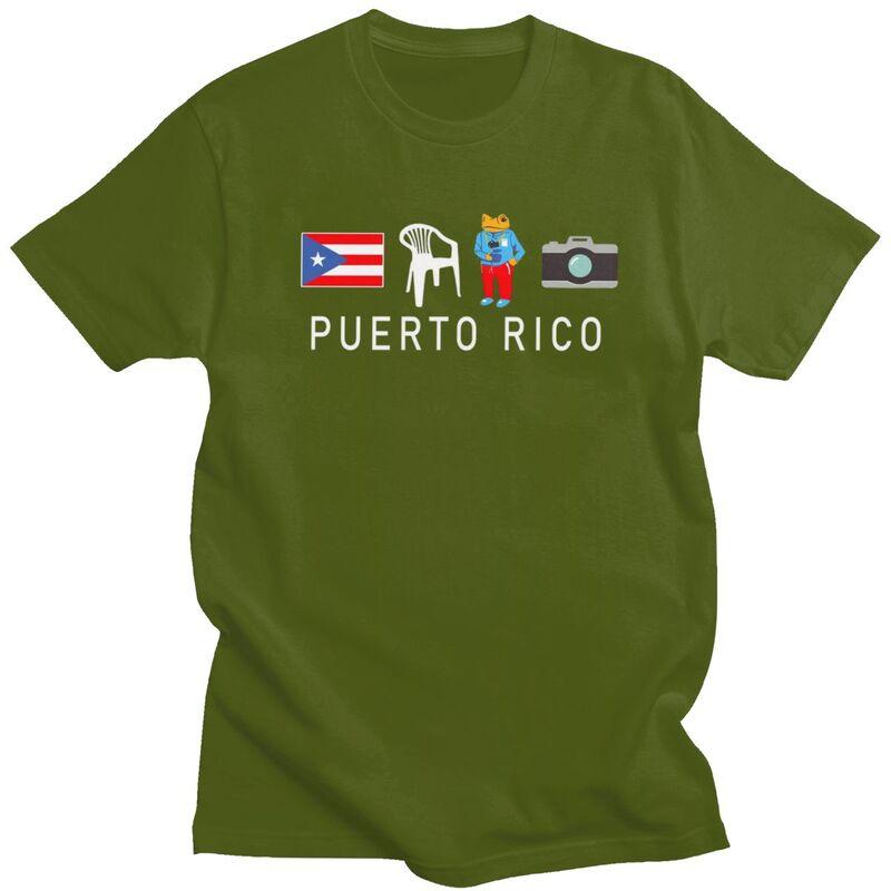 Custom Puerto Rico Taino Coqui Boricua Flag T Shirts for Men Pure Cotton Tees Tshirt ShortSleeve Fashion Tshirt