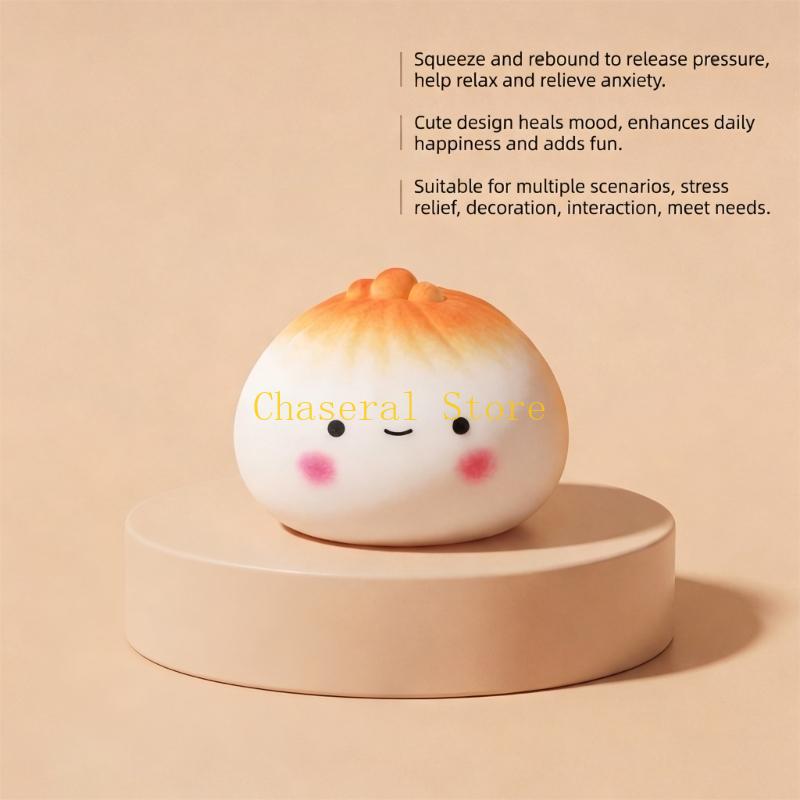 E7Ce Funny Face Baozi Stress Reliever Pocket Size Soft Squeeze Toy For Student Office