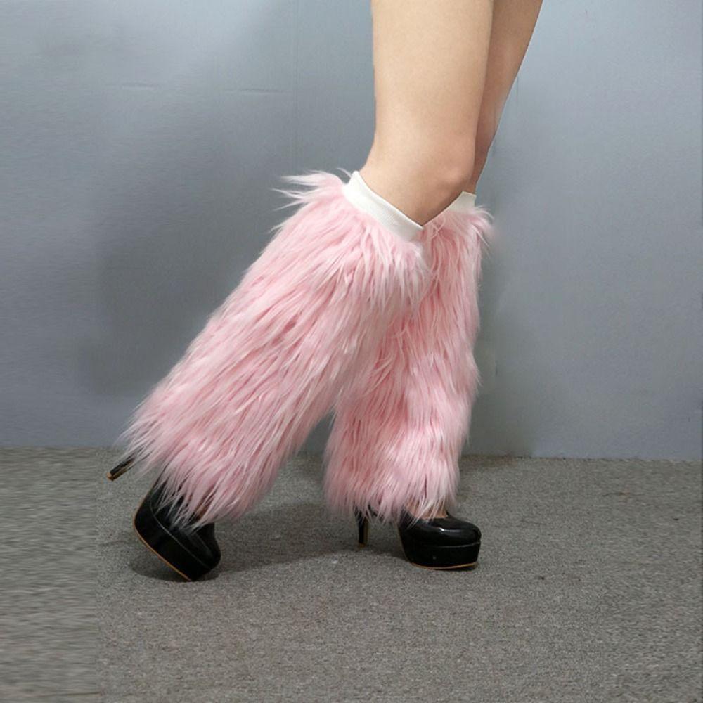 Faux Fur Lolita Boots Cover Japanese Style Knee High Girls Socks Long Tube Sock Cosplay Use