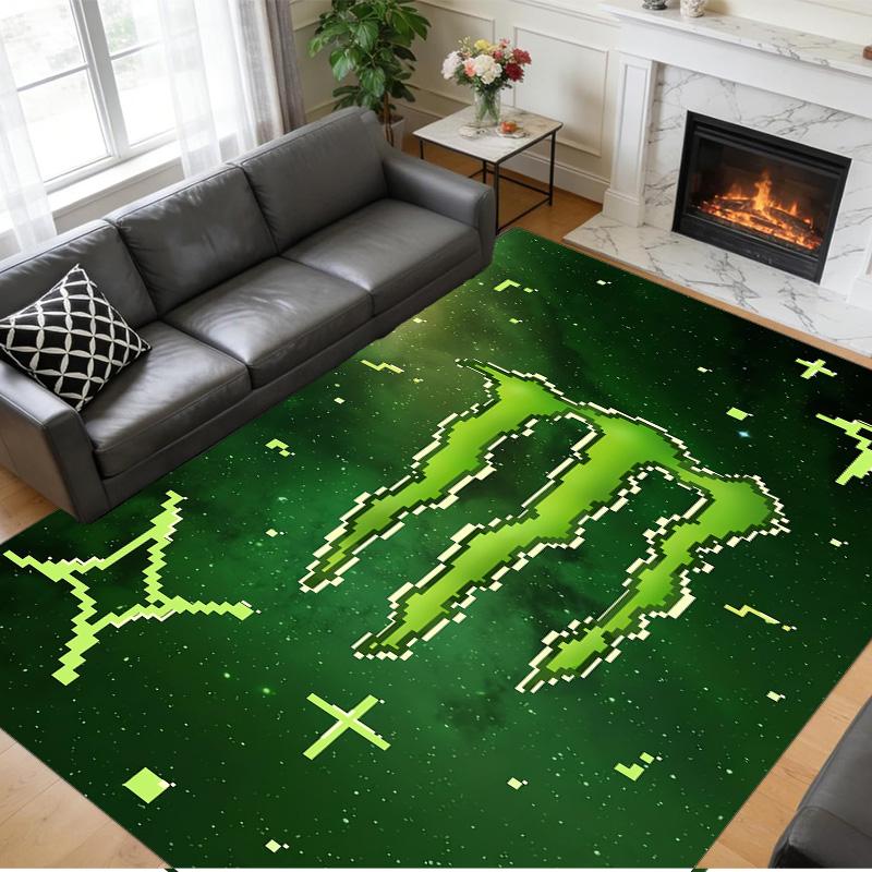 Monster Energy Druck Kristall Samt Plüsch Teppich Anti?Slip-Verschleiß?Robuster Bodenbelag Teppich für Innenbereich Haushalt Heimdekoration
