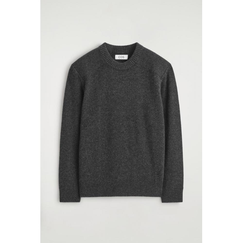 Cos Japan Cashmere Crew Neck Sweater Charcoal Melange