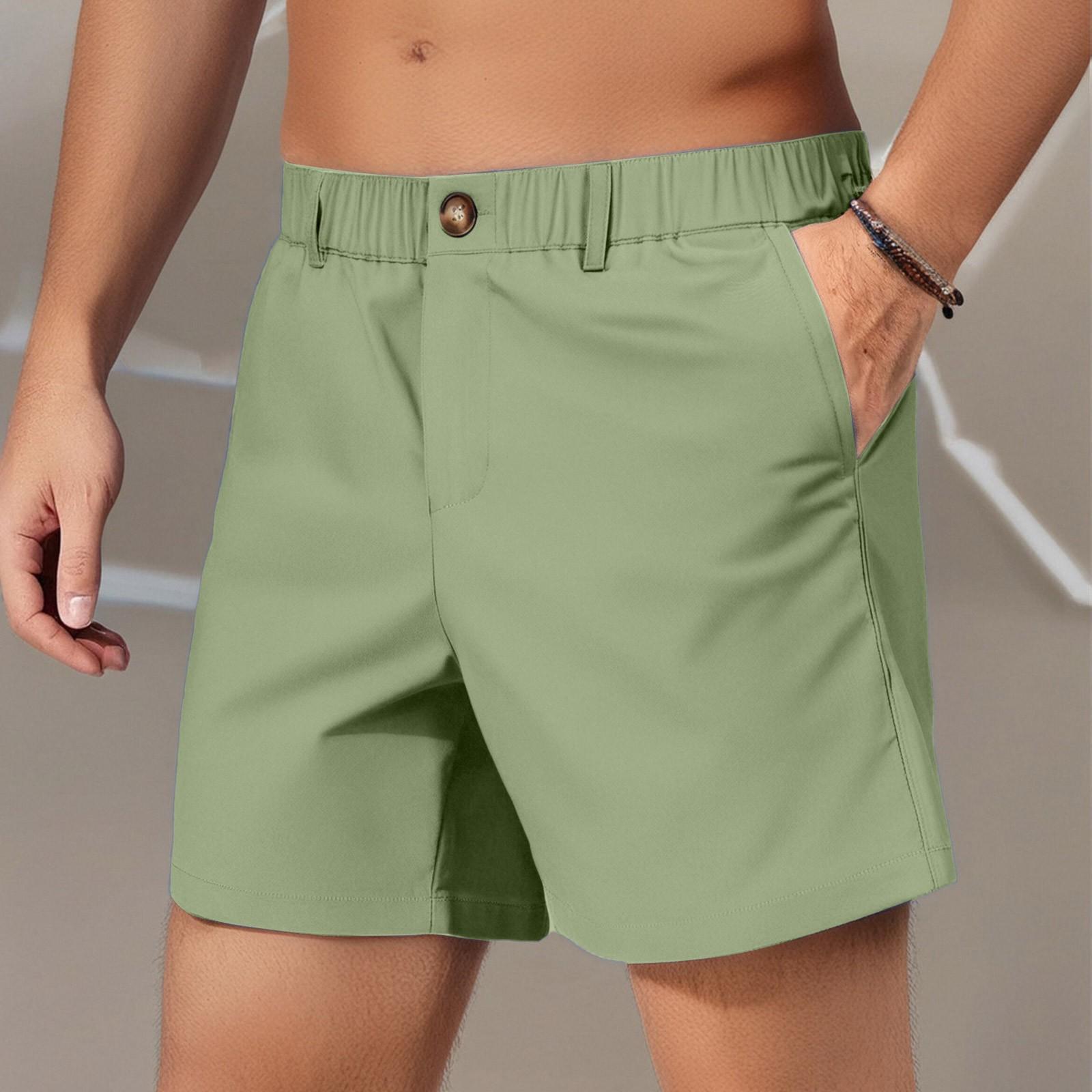 

Мужские летние однотонные эластичные шорты на пуговицах с пятью отделениями Мужские пляжные брюки повседневные брюки XL