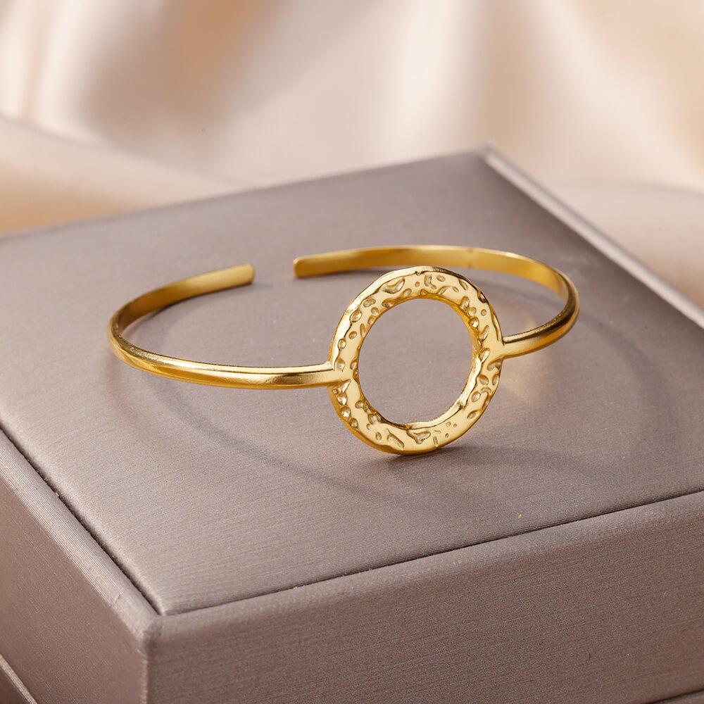 316L Stainless Steel Bangles For Women Vintage Punk Open Wide Bangle Bracelets Exquisite Wedding Jewelry Gift