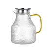 Glass Pot with Handle Hammer Pattern Household Large Capacity High Borosilicate Glass Cold Water Kettle Stainless Steel Lid Cold Water Kettle