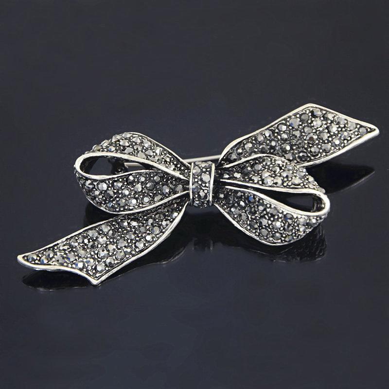 Vintage Rhinestone Pearl Bowknot Brooches Temperament Versatile Clothing For Women Jewelry Accessries Gifts