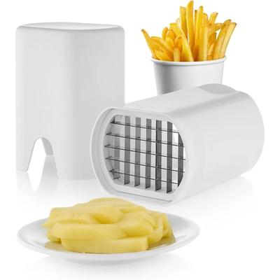 Weißer Kartoffelschneider Pommes Frites Maker Pommes Hersteller Edelstahl Gemüsewürfler Mehrzweck-Gemüseschneider