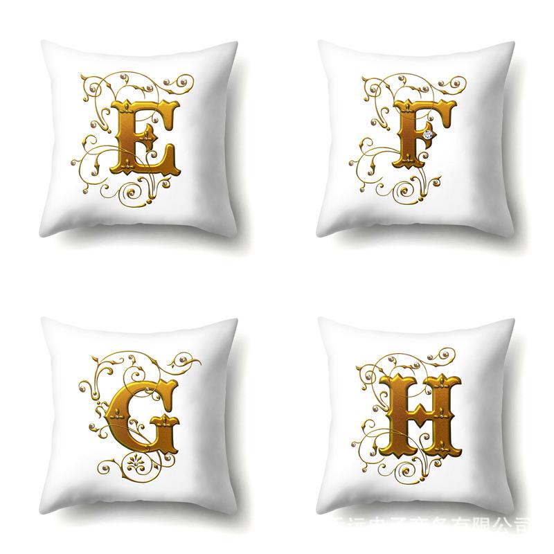 Polyester Pillow Case Car Decoration Home 26 English Letters Printed Car Waist Cushion Pillow Case